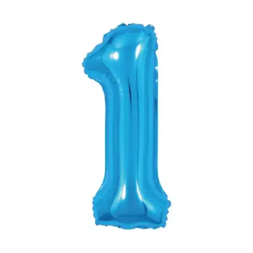 [34467] Light Blue Foil Number Balloon 1 – 40 Inch