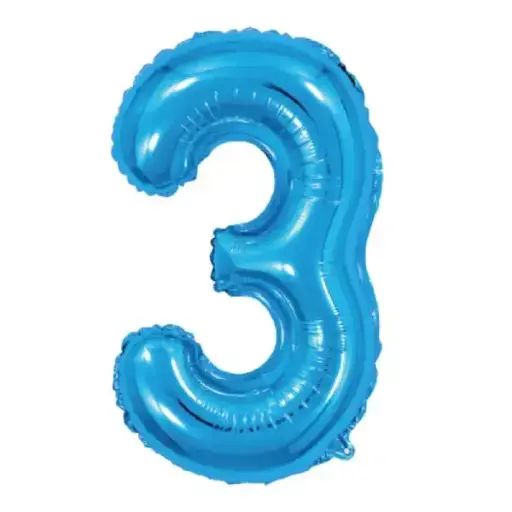 [34471] Light Blue Foil Number Balloon 3 – 40 Inch