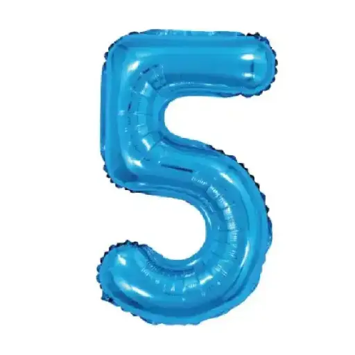 [34475] Light Blue Foil Number Balloon 5 – 40 Inch