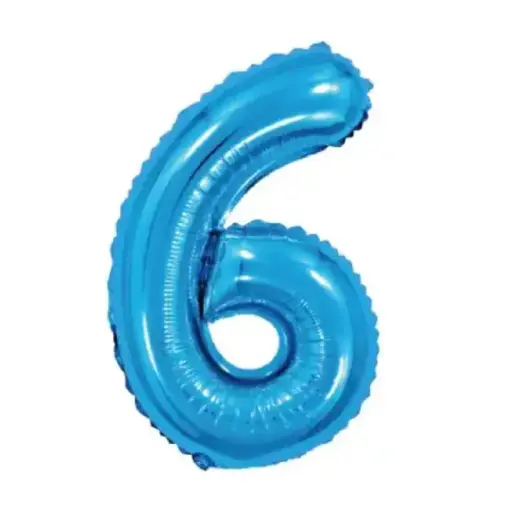 [34477] Light Blue Foil Number Balloon 6 – 40 Inch