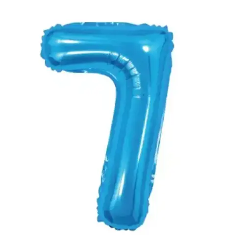 [34479] Light Blue Foil Number Balloon 7 – 40 Inch