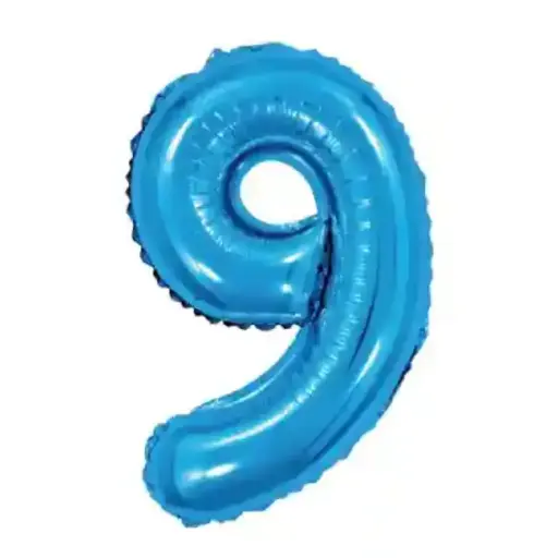 [34483] Light Blue Foil Number Balloon 9 – 40 Inch