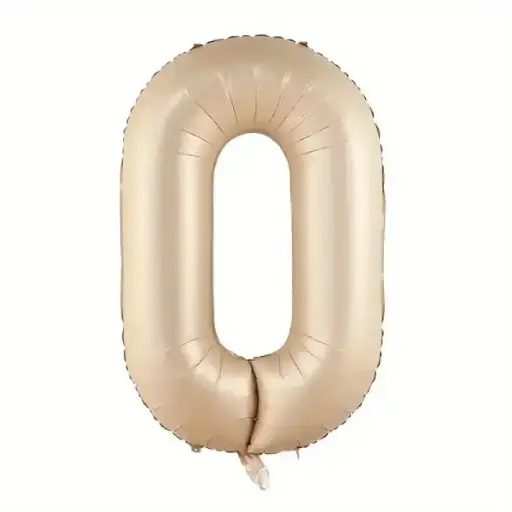 [46150] Beige Foil Number Balloon 0 – 40 Inch 