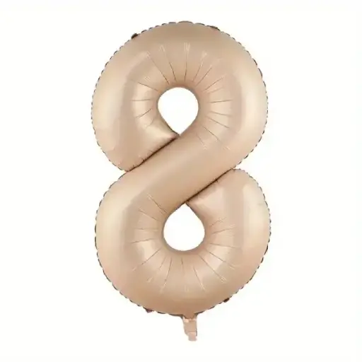 [46167] Beige Foil Number Balloon 8 – 40 Inch