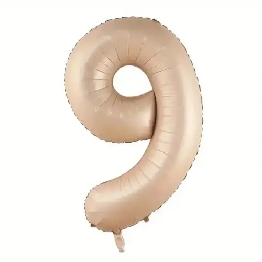 [46169] Beige Foil Number Balloon 9 – 40 Inch 