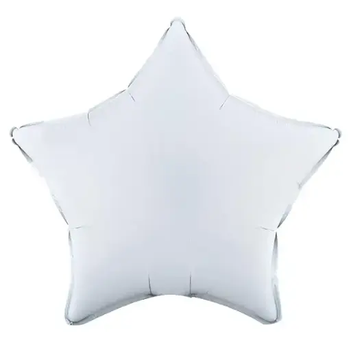 [00046291] White Star Foil Balloon - 18 Inch