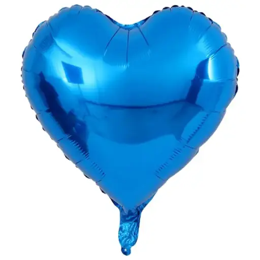 [00046299] Blue Heart-Shaped Foil Balloon 18 Inch