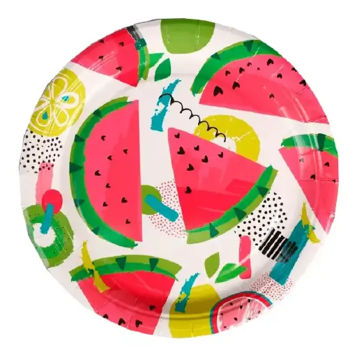 [46776] Summer themed watermelon plate 9 in 10 pcs