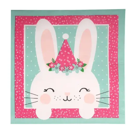 [46780] Easter Pink Bunny 2-Ply Lunch Napkins - 20 pcs