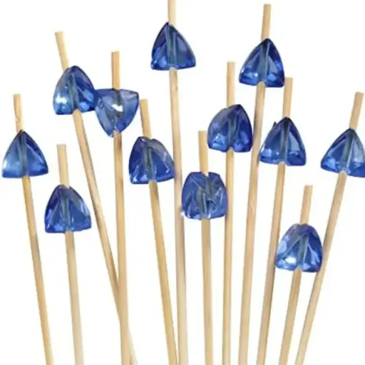 [46814] Blue Crystal Natural Wooden Food Pickers