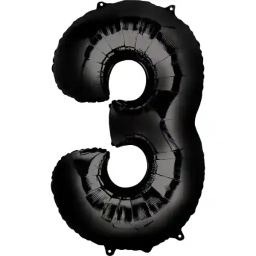 [46892] Black Foil Number Balloon 3 – 40 Inch 