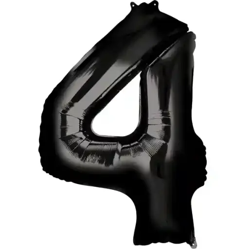 [46894] Black Foil Number Balloon 4 – 40 Inch 
