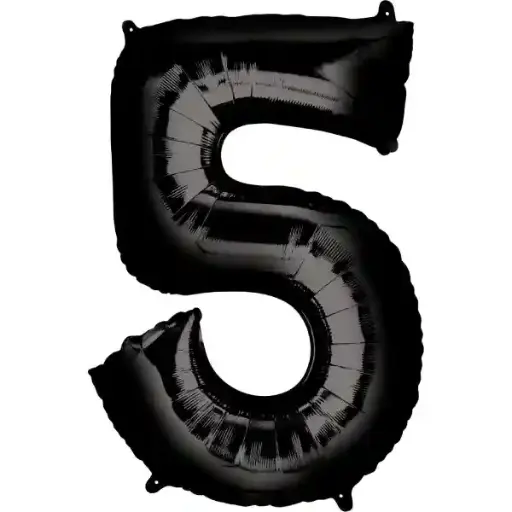 [46898] Black Foil Number Balloon 5 – 40 Inch 