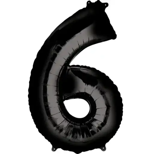 [46900] Black Foil Number Balloon 6 – 40 Inch 