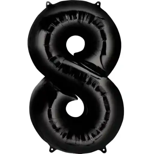 [46904] Black Foil Number Balloon 8 – 40 Inch 