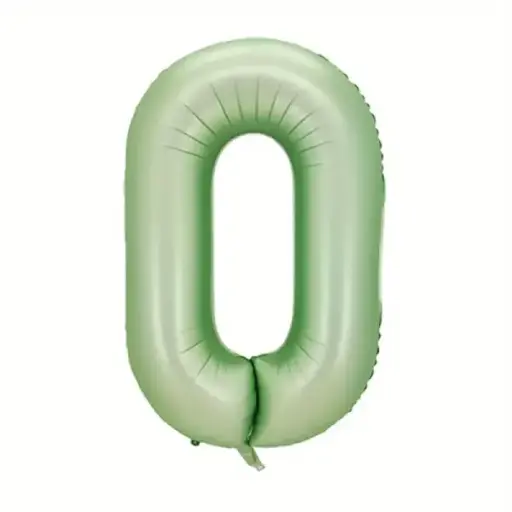 [46908] Mint Green Foil Number Balloon 0 – 40 Inch