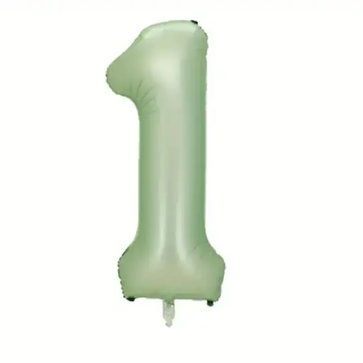 [46910] Mint Green Foil Number Balloon 1 – 40 Inch