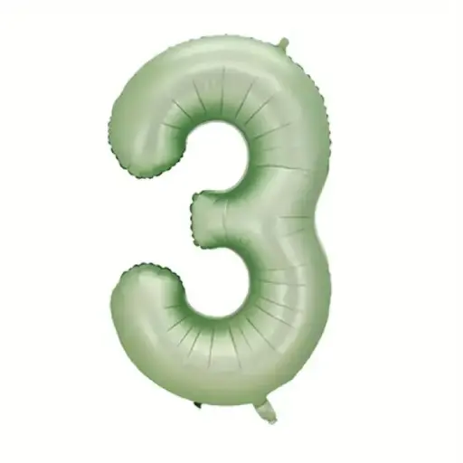 [46916] Mint Green Foil Number Balloon 3 – 40 Inch