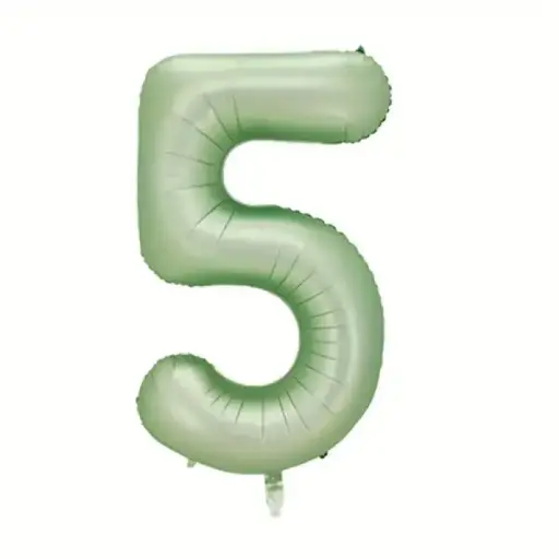 [46920] Mint Green Foil Number Balloon 5 – 40 Inch