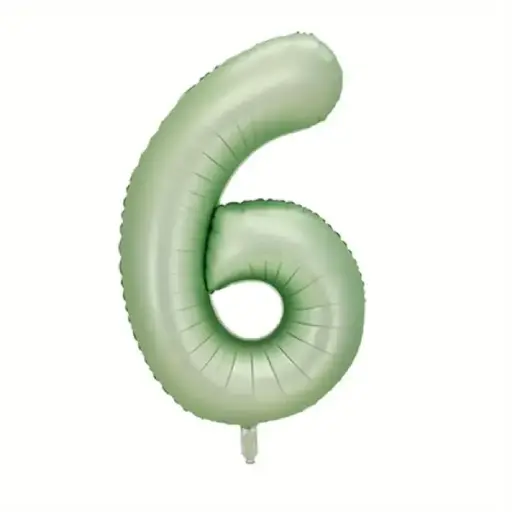 [46922] Mint Green Foil Number Balloon 6 – 40 Inch