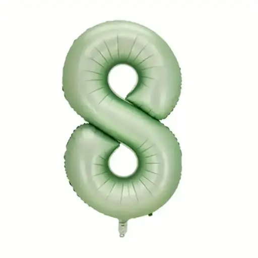 [46928] Mint Green Foil Number Balloon 8 – 40 Inch