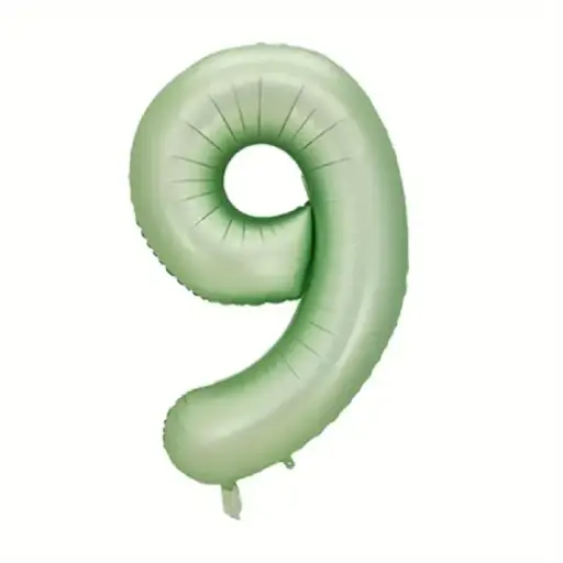 [46930] Mint Green Foil Number Balloon 9 – 40 Inch