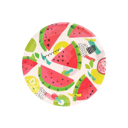 [47018] Summer themed watermelon plate 7 in 10 pcs