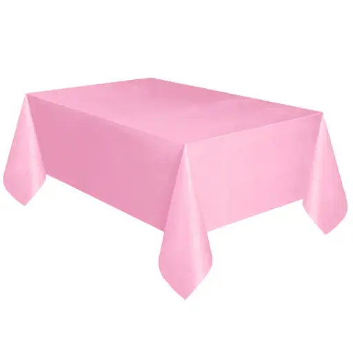 [00047194] Pink Plastic Rectangular Table Cover 54 x 72 in