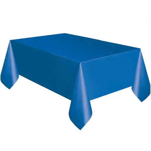 [00047196] Dark Blue Plastic Rectangular Table Cover 54 x 72 in