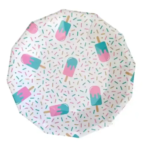 [00047202] Popsicle party plates 9in , 8PCS