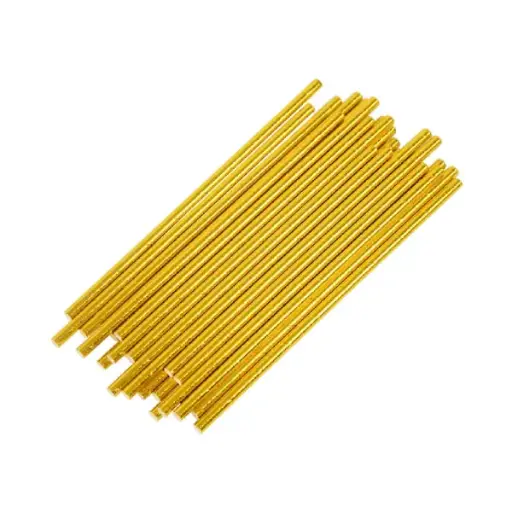 [00047214] Golden Paper Straws 25 Pcs