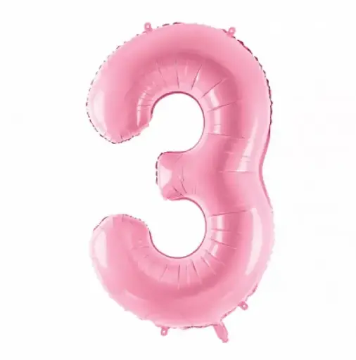 [47356] Baby Pink Foil Number Balloon 3 – 40 Inch