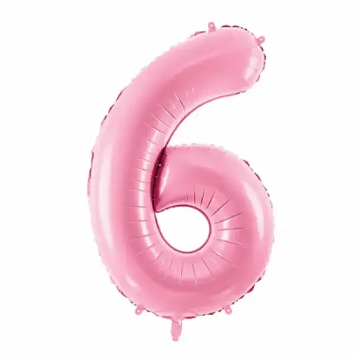 [47370] Baby Pink Foil Number Balloon 6 – 40 Inch