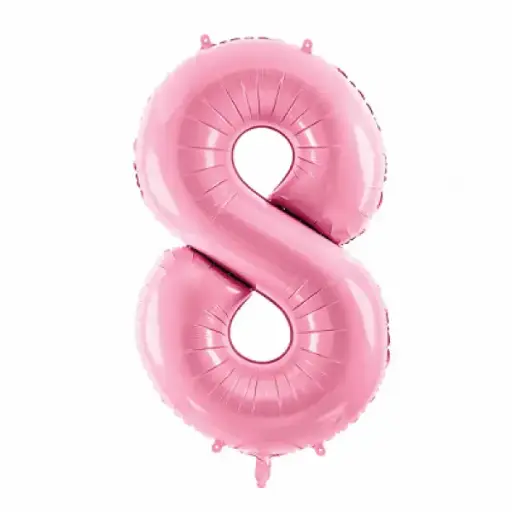 [47374] Baby Pink Foil Number Balloon 8 – 40 Inch