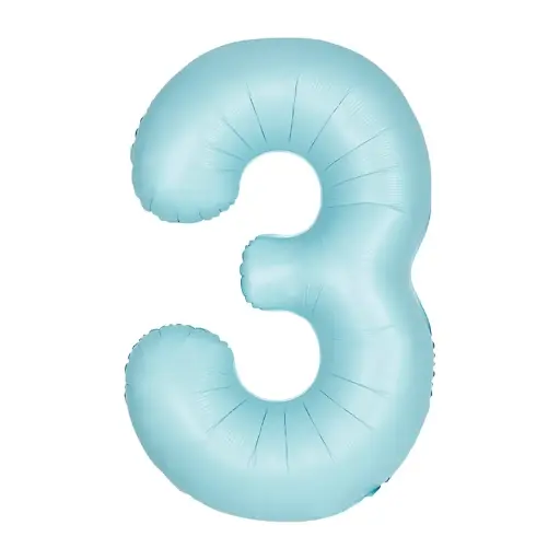 [47384] Baby Blue Foil Number Balloon 3 – 40 Inch