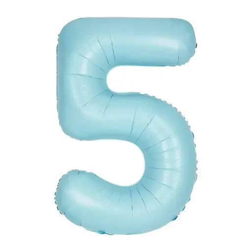 [47388] Baby Blue Foil Number Balloon 5 – 40 Inch
