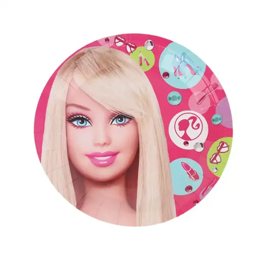 [48287] Barbie Girl Paper Plate  9in 10pcs
