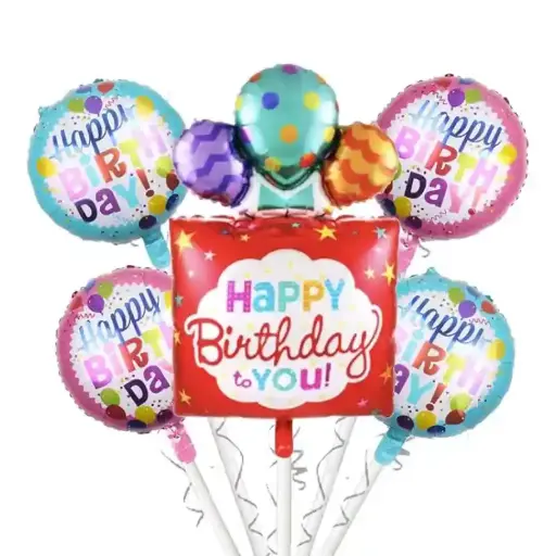 [00049459/T-113] Happy Birthday Foil Balloon 5 pcs