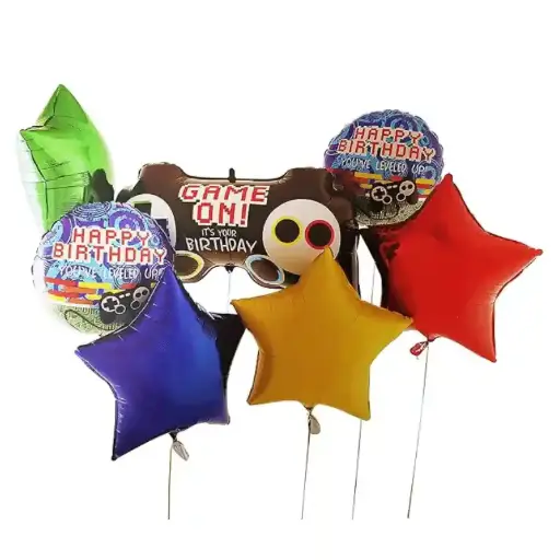 [00049473/T-200] Game On Balloons Birthday Foil Balloon Set - 7pcs