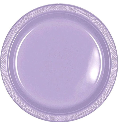 [43030.59/ 43030.04] Lavander Plastic Plate 7 Inch - 20 Pcs