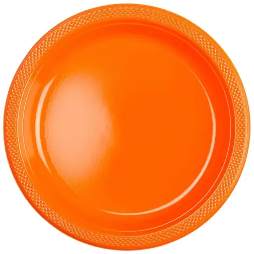 [43031.05] Round Plastic Plate 9 Inch - Orange