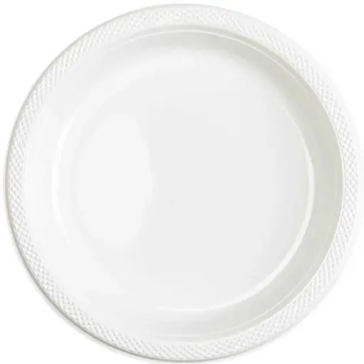 [43030.08] White Plastic Plate 7 Inch - 20 Pcs