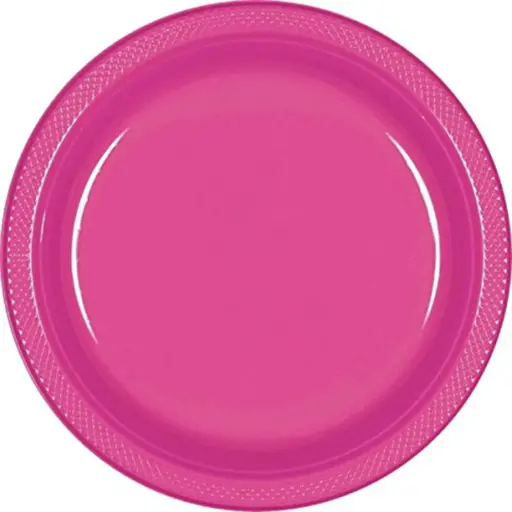 [43031.61] Round Plastic Plate 9 Inch - Magenta