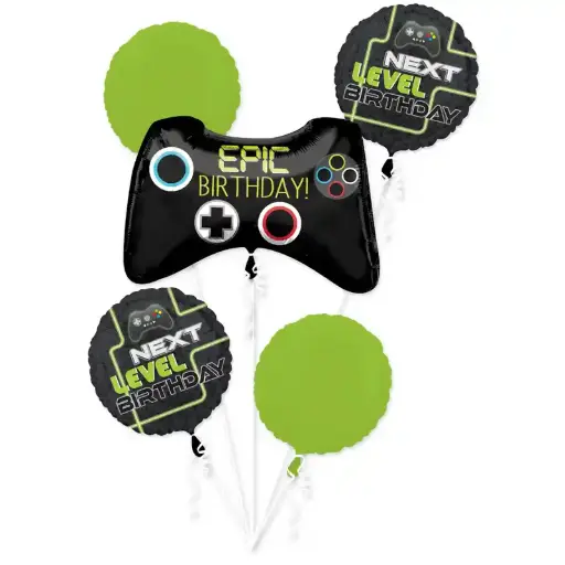 [40663] Level Up Birthday Balloon Bouquet 5 pcs