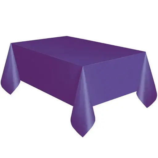 [77015.25/ 77015.106] Purple Plastic Rectangular Table Cover 54 x 108 in