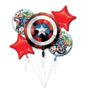 [34842] Avengers Shield Balloon Bouquet – 5 pcs