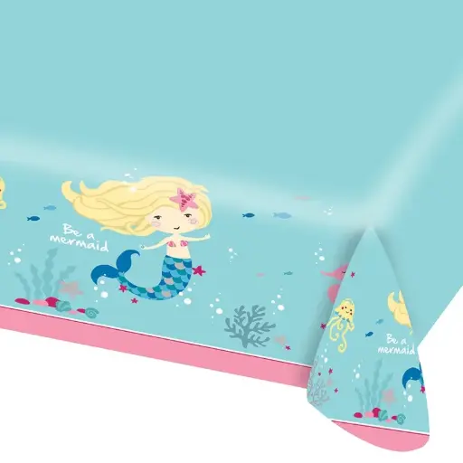 [9903034] Be A Mermaid Paper Tablecover 5.7 x 3.8 feet