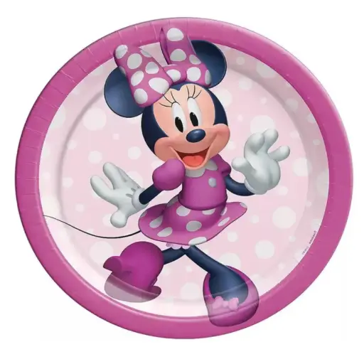 [541868/542492] Disney Minnie Mouse Forever Round Plates 7in, 8pcs