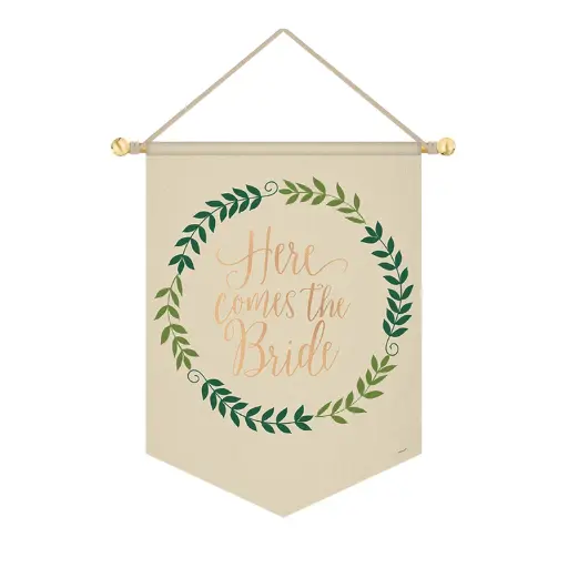 [242530] Love And Leaves Canvas Hanging Sign Decoration