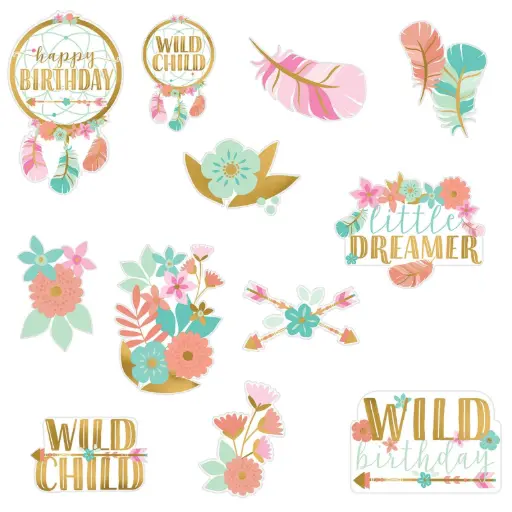 [192106] Boho Birthday Girl Cut Outs